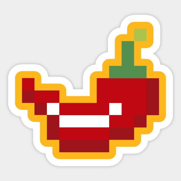 Space Alien Invaders Pepper Shirt | 80s Chili Game Shirt Sticker by geekandgamerstore